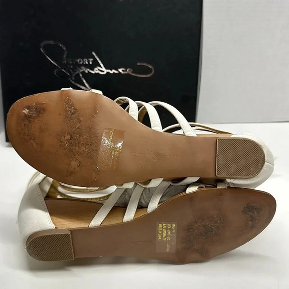 Report Signature Meliza Gladiator Sandal Shoes Open Toe White Women's Size 9 - Picture 8 of 11